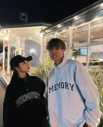 MEMORY 그레이 ZIP업 후드티 블루