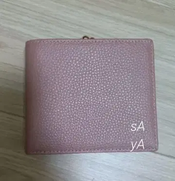 핑크 두겹 지갑 합성 피혁