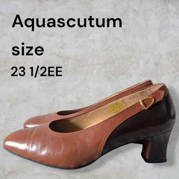Aquascutum 아쿠아 스큐텀 힐 펌프스 브라운 23.5
