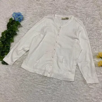 새상품급 엘엘빈 썸머 가디건 화이트 코튼 마카오산 여성용 M