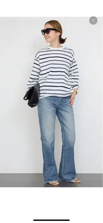 매디슨 블루 HEM CAT FLARE PANTS DENIM