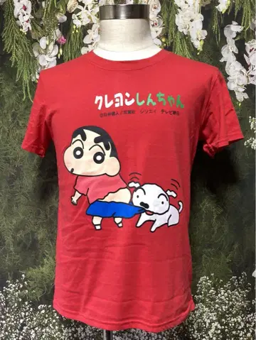 짱구는 못말려(크레용 신짱) 티셔츠 레드 L 사이즈