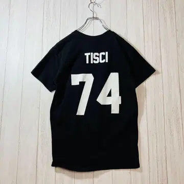 TISCI 74 블랙 T셔츠 백 빅 넘버 구제 의류