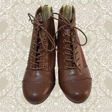 axes femme 숏부츠 통굽 신발 브라운 L 인조 가죽 페미닌