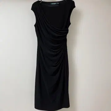 블랙 슬리브리스 드레이프 원피스 LAUREN RALPH LAUREN