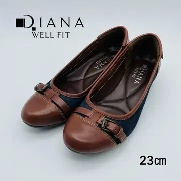 DIANA WELL FIT 플랫 벨트 23cm 브라운 네이비 일본산