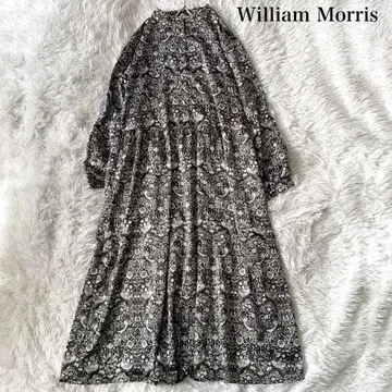 William Morris 딸기 도둑 밴드 카라 셔츠 롱 원피스