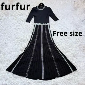 Furfur 퍼퍼 이집트 모티브 니트 원피스 7부 소매