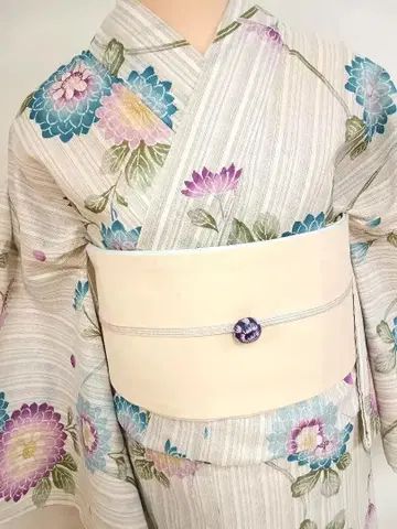 면 린넨 유카타 큰 키 몸의 폭 넉넉 화장 70.5cm