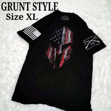 GRUNTSTYLE 프린트 티셔츠 프론트 프린트 별 조기 블랙