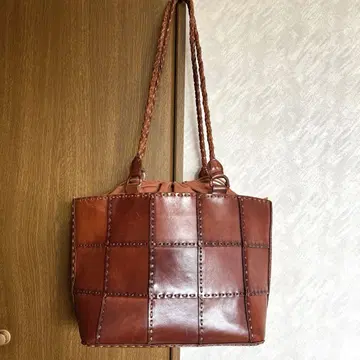 furla 브라운 가죽 패치워크 토트백