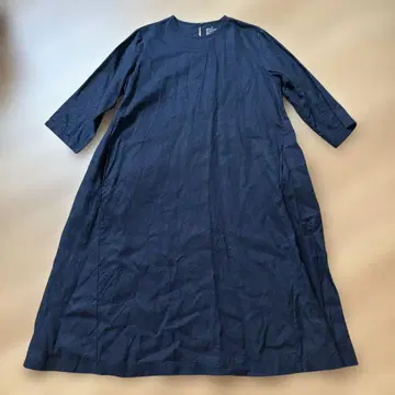 무인양품 muji 린넨 원피스 마 네이비 xl 7부 소매