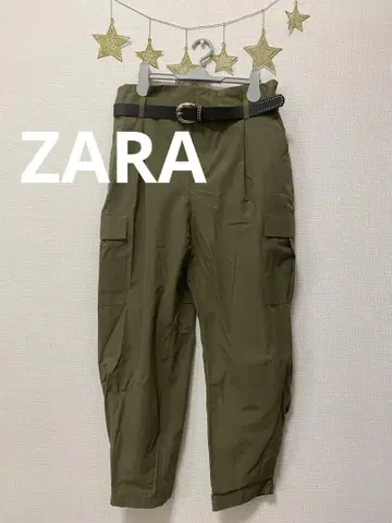 자라 카고 팬츠 올리브색 벨트 포함 L