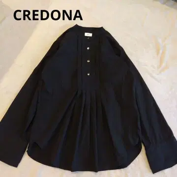 크레도나 프론트 턱 디자인 블라우스 블랙