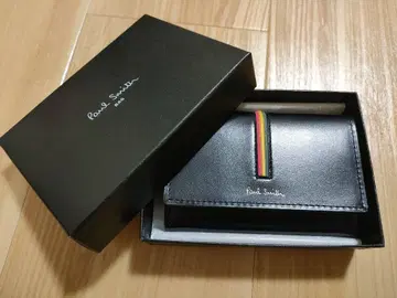 폴스미스 멀티 스트라이프 명함지갑 가죽 블랙