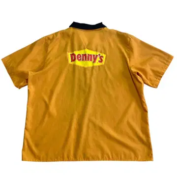 90s Denny's 오픈 카라 볼링 셔츠 오렌지 블랙 데니즈