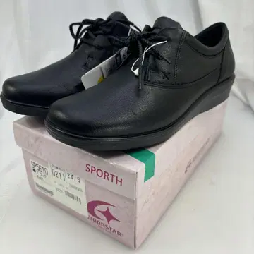 문스타 스포스 천연 가죽 블랙 24.5cm 새상품