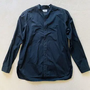 UNITED ARROWS 노카라 셔츠 긴팔 블랙 L~XL 상당