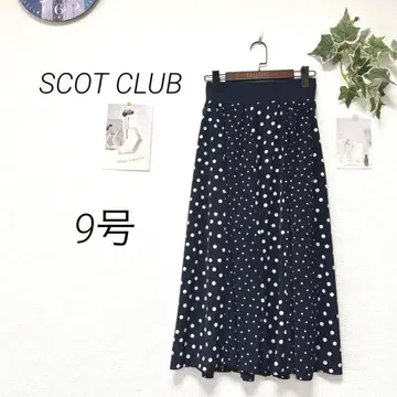 9357 SCOT CLUB 스콧 클럽 롱 플레어 스커트 9호 도트