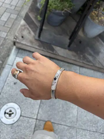 팔찌 실버 깃털 새