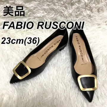 새상품급 파비오 루스코니 펌프스 23cm 블랙 버클 스틸레토
