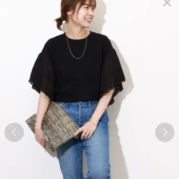 저널 스탠다드 리룸 컷워크 레이스 슬리브 풀오버