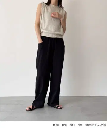 미사용 새상품 RCW 인레이 커브 팬츠 블랙 ONE