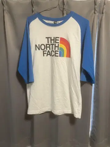 THE NORTH FACE 레인보우 로고 7부 소매 티셔츠