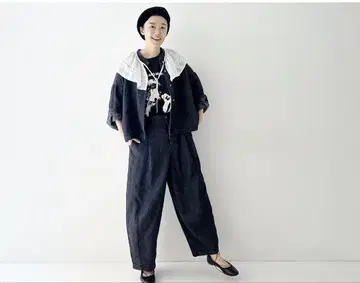 네스트로브 24aw 블랙 린넨 데님 커비 팬츠