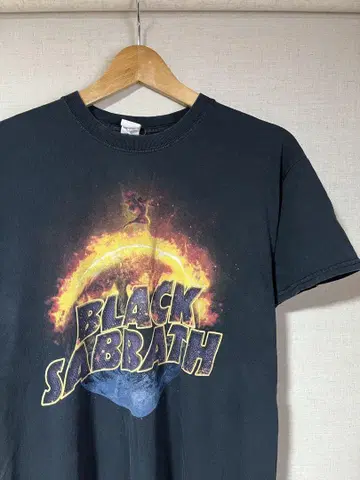 구제 의류 BLACKSABBATH 프린트 T 밴딩 T 블랙 사바스