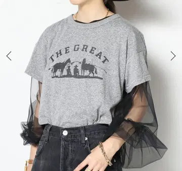THE GREAT/더 그레이트 GAUCHO PRINT T셔츠 그레이