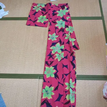 꽃무늬 유카타 핑크 그린