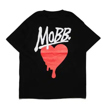 MOBB HEART DRIP 티셔츠 -블랙-