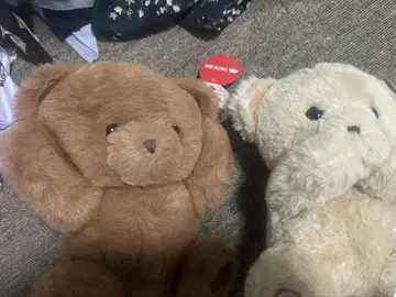 곰 모양 봉제 인형 2개 세트