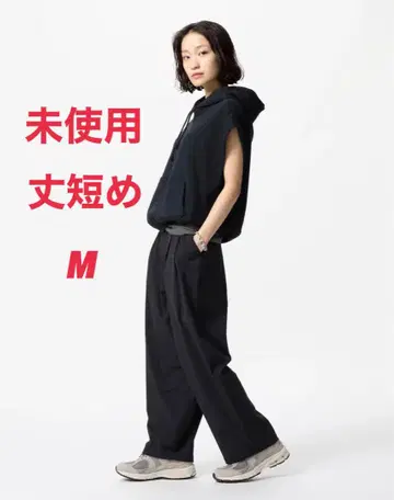 유니클로 울트라 스트레치 액티브 와이드 팬츠 M 기장 짧음
