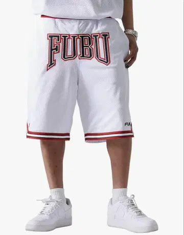 FUBU 메쉬 숏 팬츠 화이트