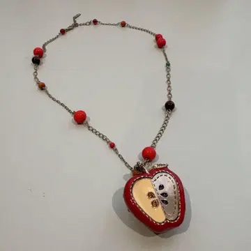 ANNA SUI 사과 목걸이 빨간색 체인 조절 가능 새상품급