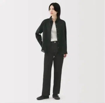 무인양품 나무 열매로 만든 카폭 혼방 데님 스트레이트 팬츠