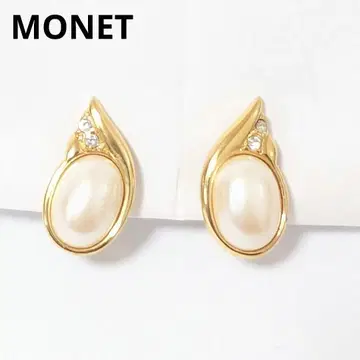MONET 귀찌 펄 큐빅 빈티지