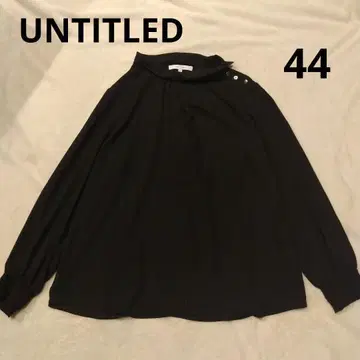 언타이틀 스탠드 넥 블라우스 블랙 빅 사이즈 44