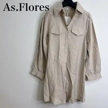 택 포함 새상품 As.Flores 베이지 셔츠 원피스