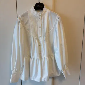 아메노치하레 프릴 핀턱 블라우스 화이트 (아이보리)