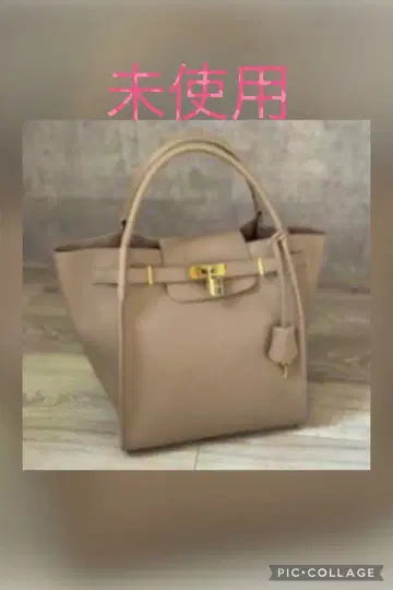 미사용 소가죽 숄더 이너 파우치 포함 핸드백 iPad 수납 가능