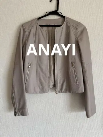 ANAYI 천연 가죽 라이더 자켓