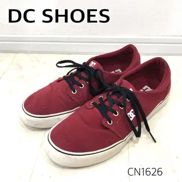 DC Shoes 로고 프린트 로우 컷 신발 스니커즈 레드 계열