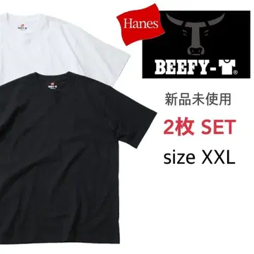 미사용 새상품 헤인즈 비피 티셔츠 흰검 XXL 2개 세트 남녀 공용