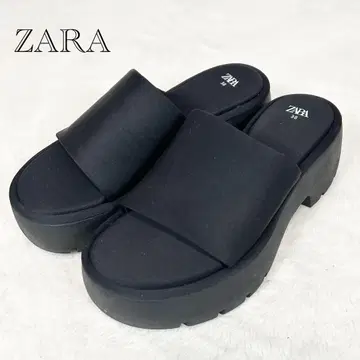 새상품급 ZARA 네오프렌 트랙 샌들 통굽 블랙 38 와이드