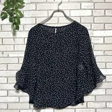 아나이 ANAYI 랜덤 도트 블라우스 프릴 쉬폰