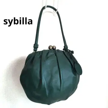 Sybilla 가마구치 핸드백 원숄더 다크 그린 가죽