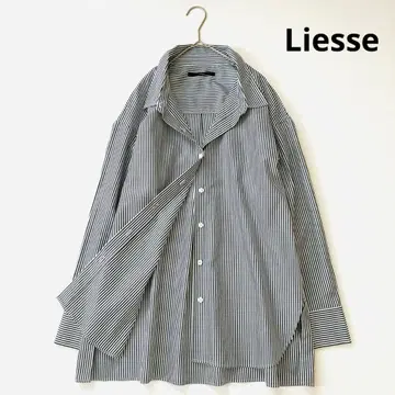 새상품급 리에스 Liesse 이지케어 오버 사이즈 스트라이프 셔츠